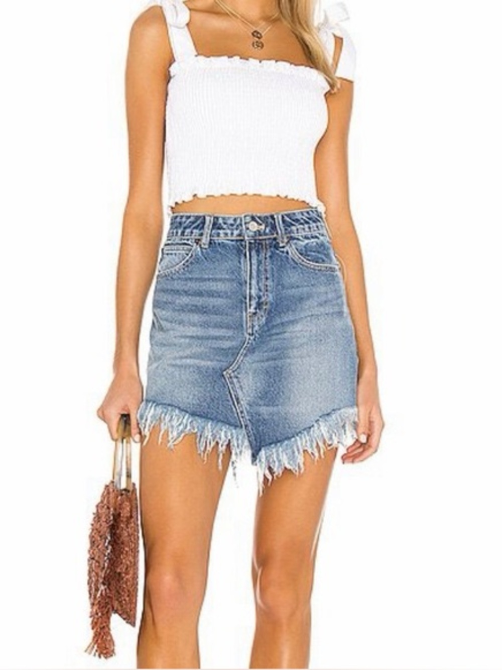 Free People Bailey Denim Mini Skirt